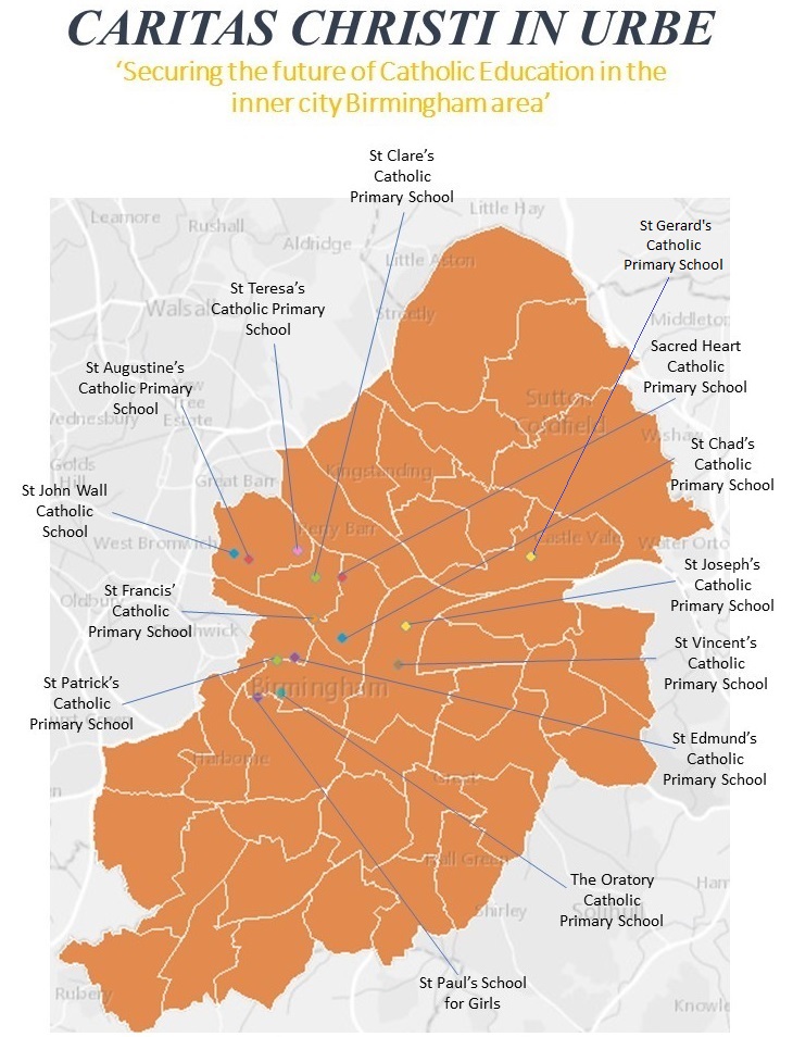 Caritas Christi Schools map